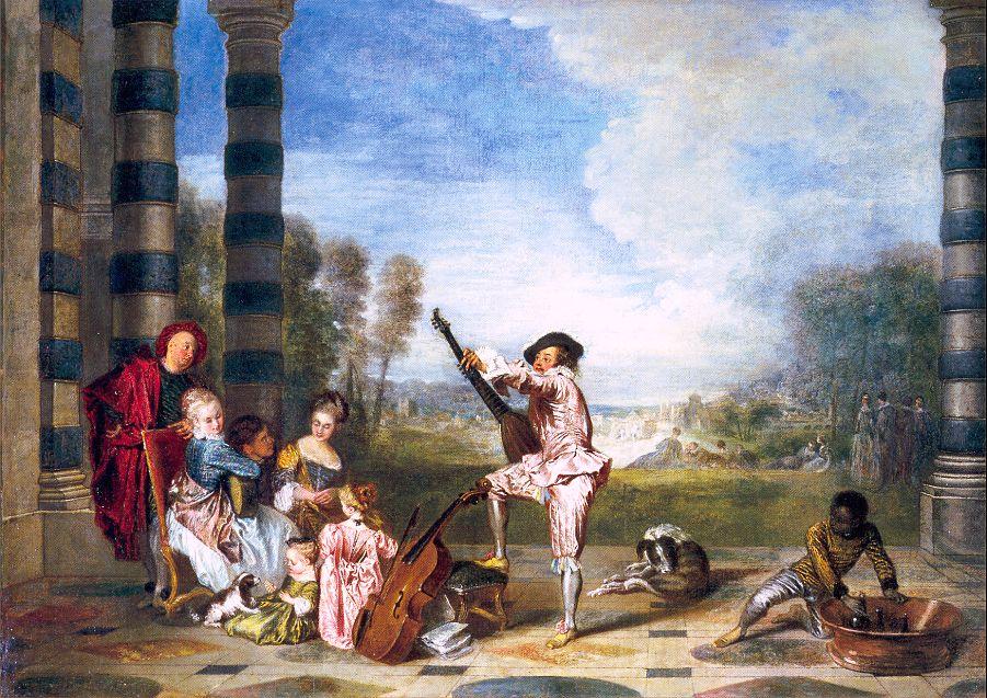 Wikioo.org – L'Enciclopedia delle Belle Arti - Pittura, Opere di Jean Antoine Watteau - i piaceri di  vita