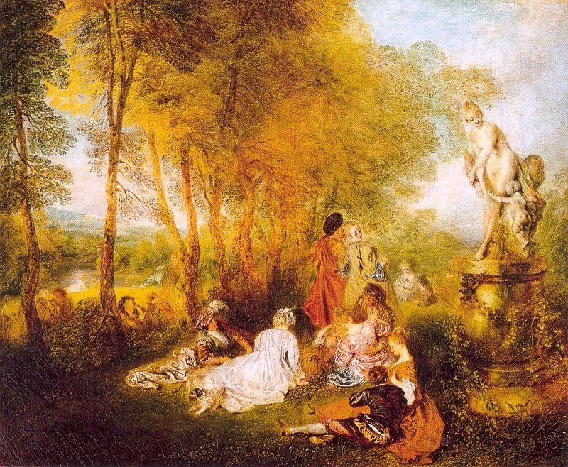 Wikioo.org – L'Enciclopedia delle Belle Arti - Pittura, Opere di Jean Antoine Watteau - i piaceri di  amore