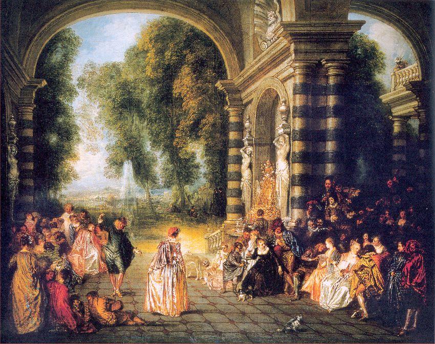 WikiOO.org - Encyclopedia of Fine Arts - Lukisan, Artwork Jean Antoine Watteau - The Pleasures of the Ball