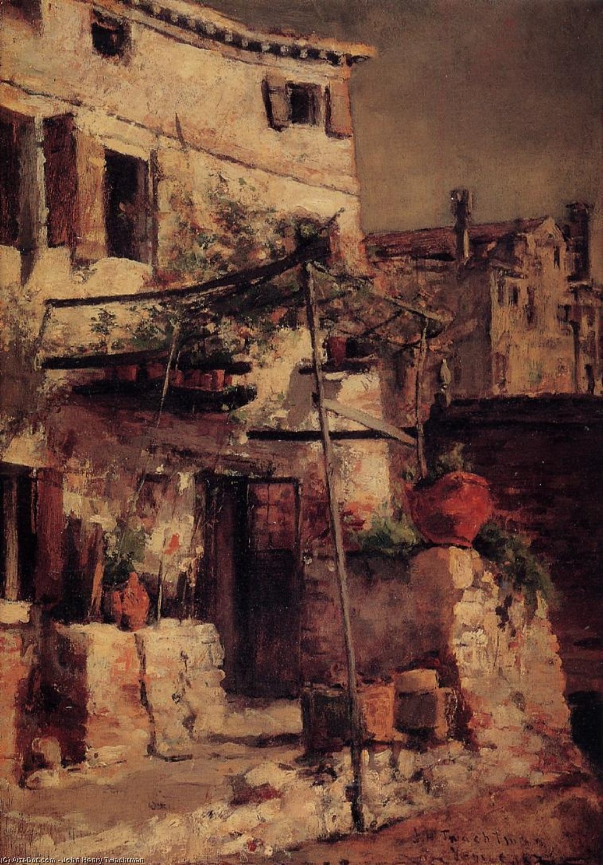 Wikioo.org - The Encyclopedia of Fine Arts - Painting, Artwork by John Henry Twachtman - A Venetian Scene