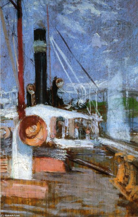 Wikioo.org - The Encyclopedia of Fine Arts - Painting, Artwork by John Henry Twachtman - Aboard a Steamer