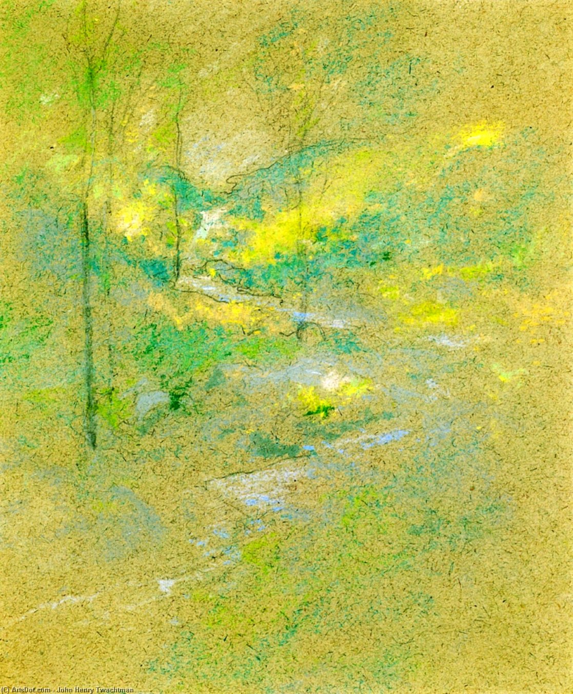 WikiOO.org - Enciclopedia of Fine Arts - Pictura, lucrări de artă John Henry Twachtman - Brook among the Trees