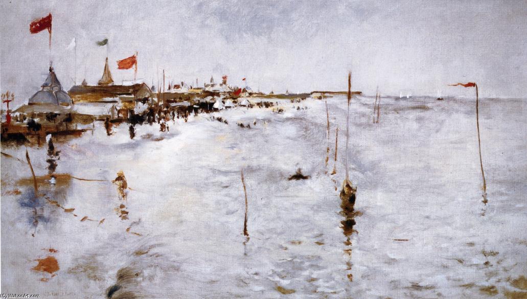 Wikioo.org - The Encyclopedia of Fine Arts - Painting, Artwork by John Henry Twachtman - Coney Island From Brighton Pier