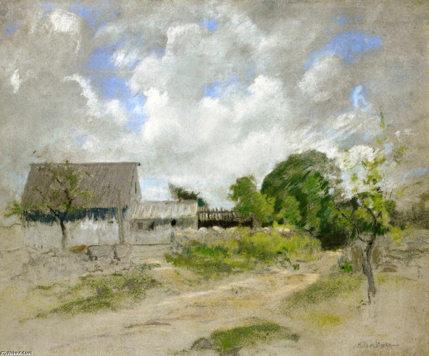 WikiOO.org - Enciklopedija likovnih umjetnosti - Slikarstvo, umjetnička djela John Henry Twachtman - Farm Scene