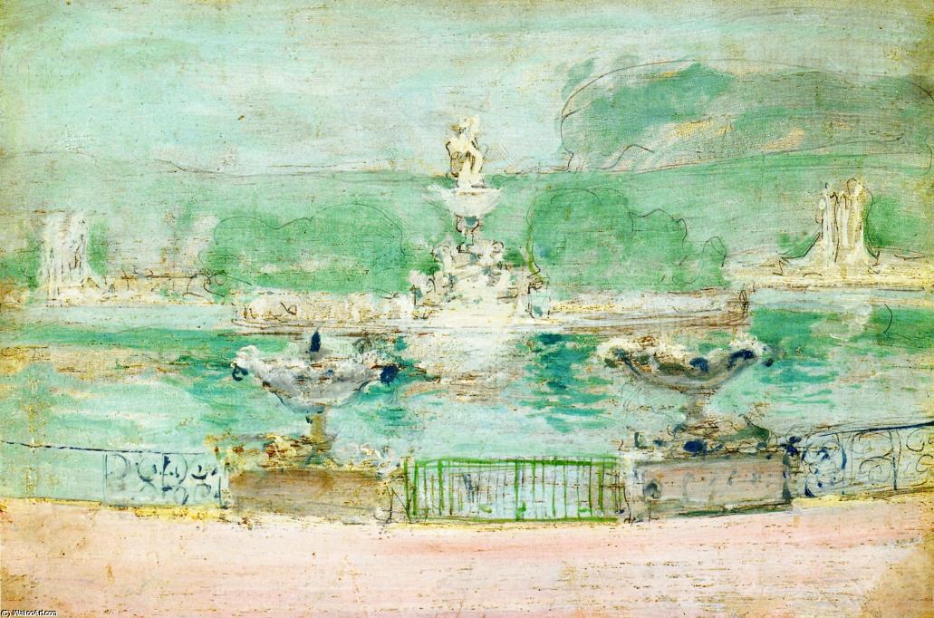 Wikioo.org – L'Encyclopédie des Beaux Arts - Peinture, Oeuvre de John Henry Twachtman - Fontaine foire mondiale