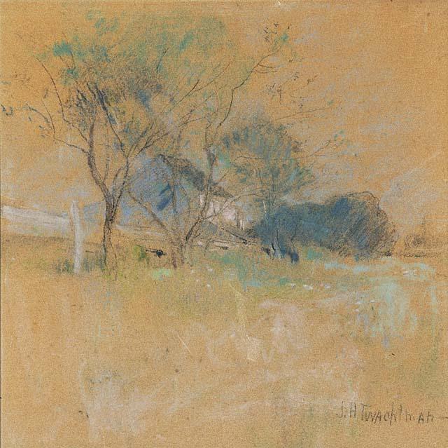 WikiOO.org - Encyclopedia of Fine Arts - Maalaus, taideteos John Henry Twachtman - House and Tree
