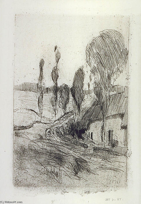 WikiOO.org - Енциклопедія образотворчого мистецтва - Живопис, Картини
 John Henry Twachtman - Road near Honfleur