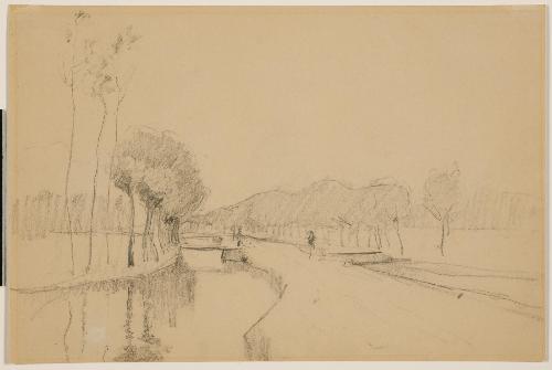 WikiOO.org - Encyclopedia of Fine Arts - Maľba, Artwork John Henry Twachtman - Sketch of a A Canal