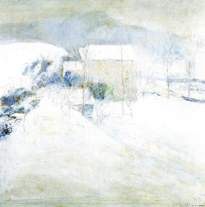 Wikioo.org - The Encyclopedia of Fine Arts - Painting, Artwork by John Henry Twachtman - Snow Scene at Utica