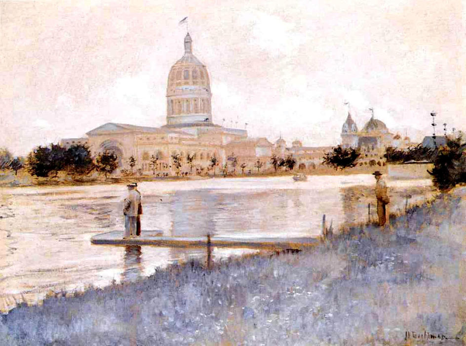Wikioo.org - The Encyclopedia of Fine Arts - Painting, Artwork by John Henry Twachtman - The Chicago World's Fair, Illinois Building