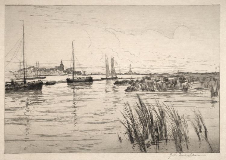 WikiOO.org - Encyclopedia of Fine Arts - Maalaus, taideteos John Henry Twachtman - The Holland Dyke