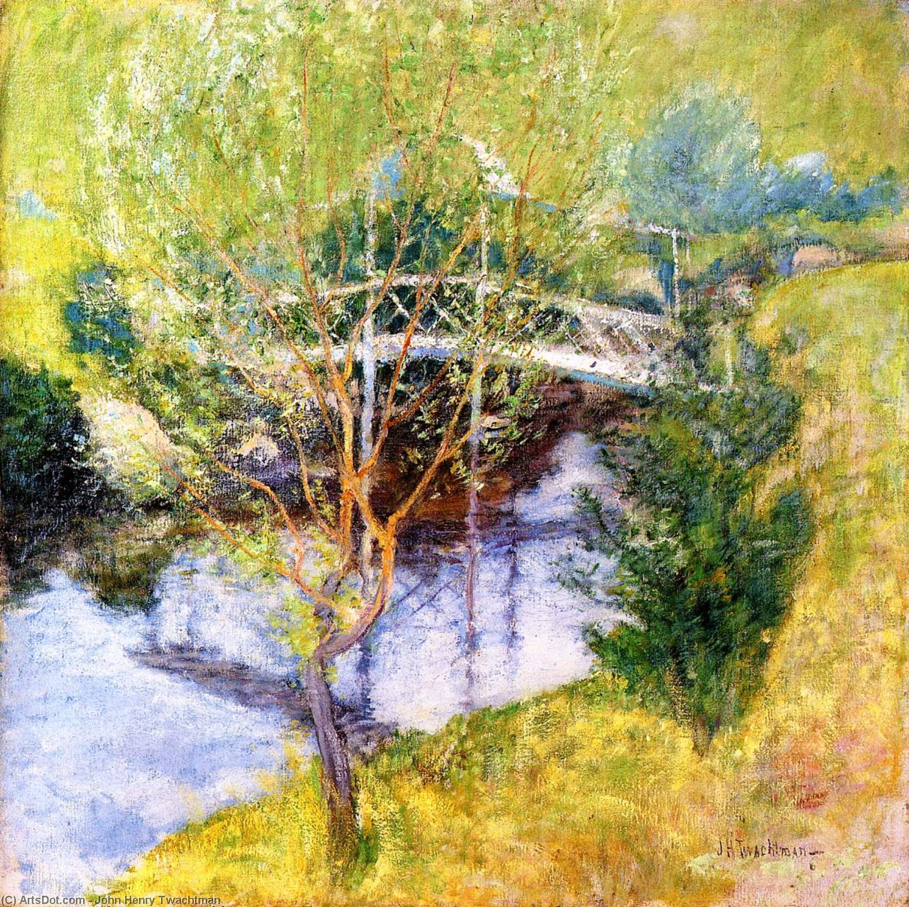 Wikioo.org - The Encyclopedia of Fine Arts - Painting, Artwork by John Henry Twachtman - The White Bridge 1