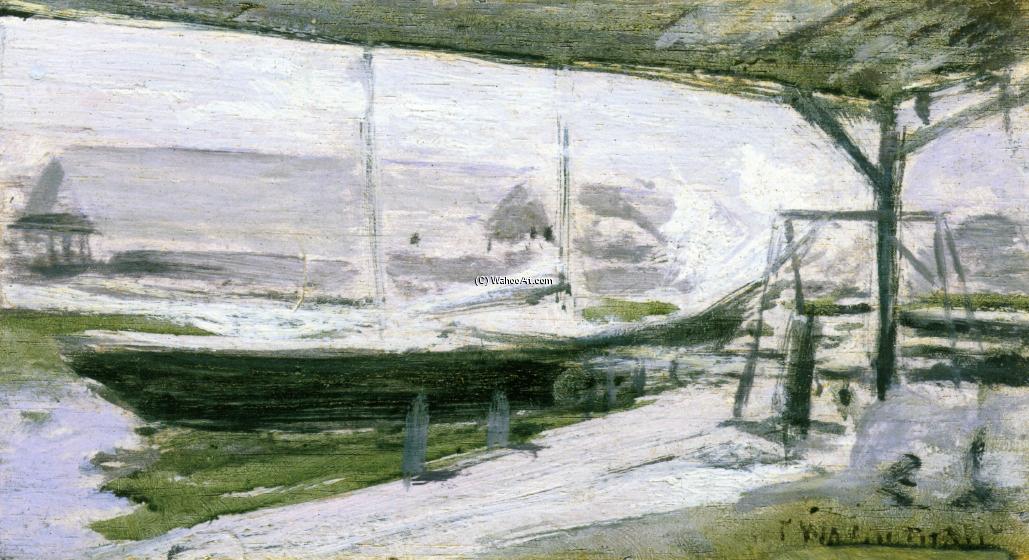 Wikioo.org - The Encyclopedia of Fine Arts - Painting, Artwork by John Henry Twachtman - Under the Wharves