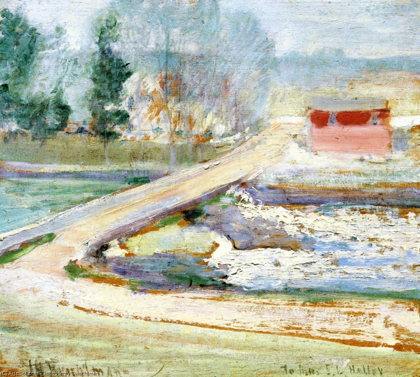 WikiOO.org - Encyclopedia of Fine Arts - Lukisan, Artwork John Henry Twachtman - View from the Holley House