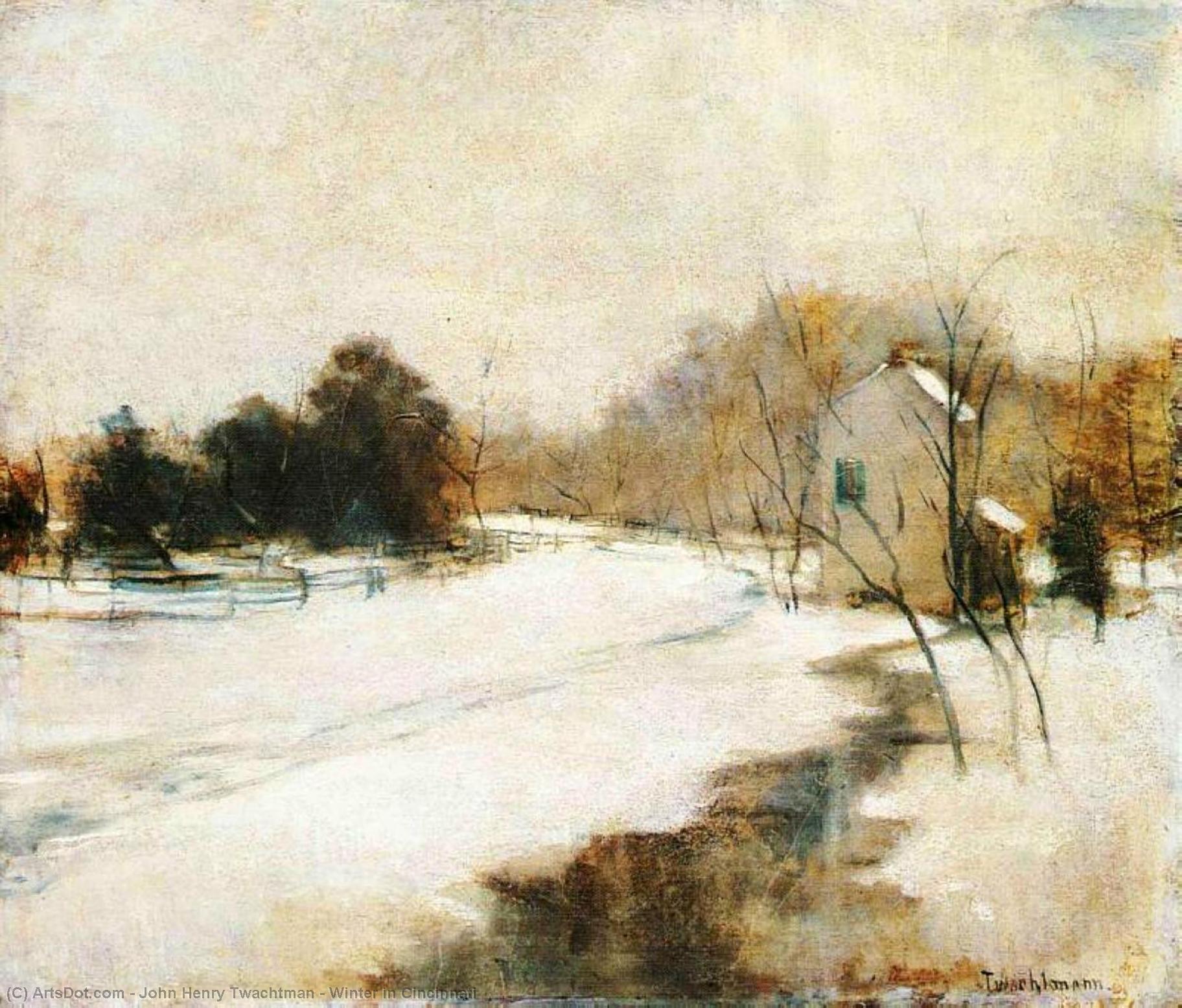 Wikioo.org - The Encyclopedia of Fine Arts - Painting, Artwork by John Henry Twachtman - Winter in Cincinnati