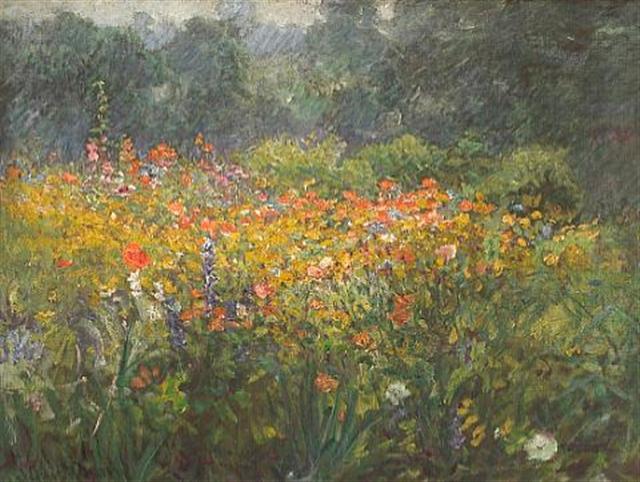 Wikioo.org - The Encyclopedia of Fine Arts - Painting, Artwork by John Ottis Adams - A country garden