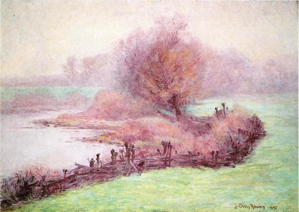 Wikioo.org - The Encyclopedia of Fine Arts - Painting, Artwork by John Ottis Adams - A Misty Morning on the Mississinewa