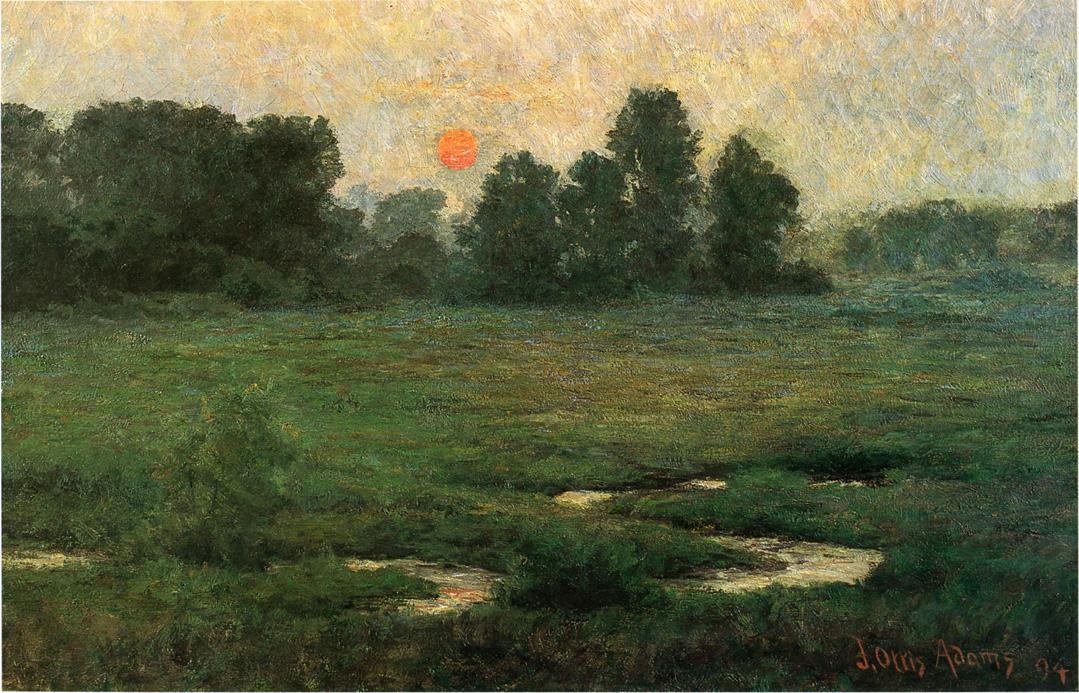 Wikioo.org - The Encyclopedia of Fine Arts - Painting, Artwork by John Ottis Adams - An August Sunset - Prarie Dell