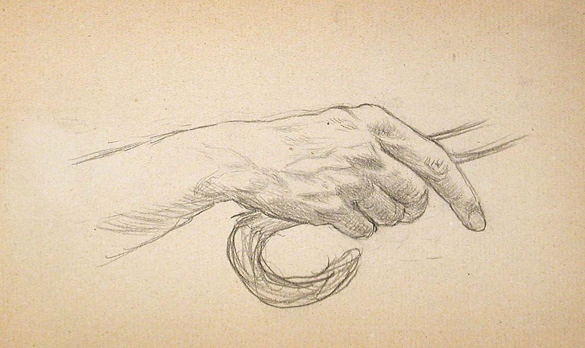 WikiOO.org - دایره المعارف هنرهای زیبا - نقاشی، آثار هنری John Ottis Adams - Hand Holding Cane