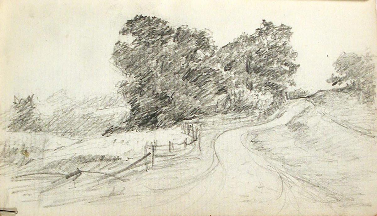 WikiOO.org - Encyclopedia of Fine Arts - Målning, konstverk John Ottis Adams - Hillside Path