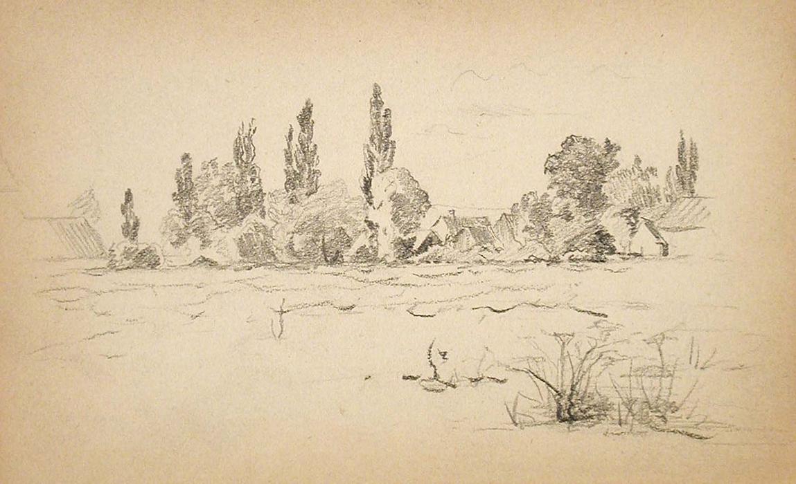 Wikioo.org - The Encyclopedia of Fine Arts - Painting, Artwork by John Ottis Adams - Landscape with Poplars