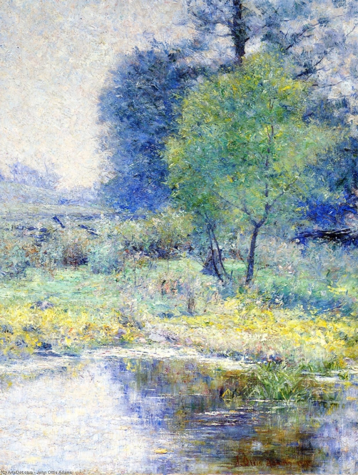 Wikioo.org - The Encyclopedia of Fine Arts - Painting, Artwork by John Ottis Adams - Spring Landscape