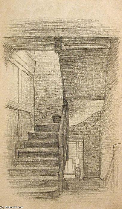 WikiOO.org - Encyclopedia of Fine Arts - Malba, Artwork John Ottis Adams - Stairway
