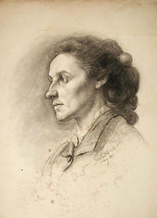 WikiOO.org - Enciklopedija likovnih umjetnosti - Slikarstvo, umjetnička djela John Ottis Adams - Study Head (Woman)