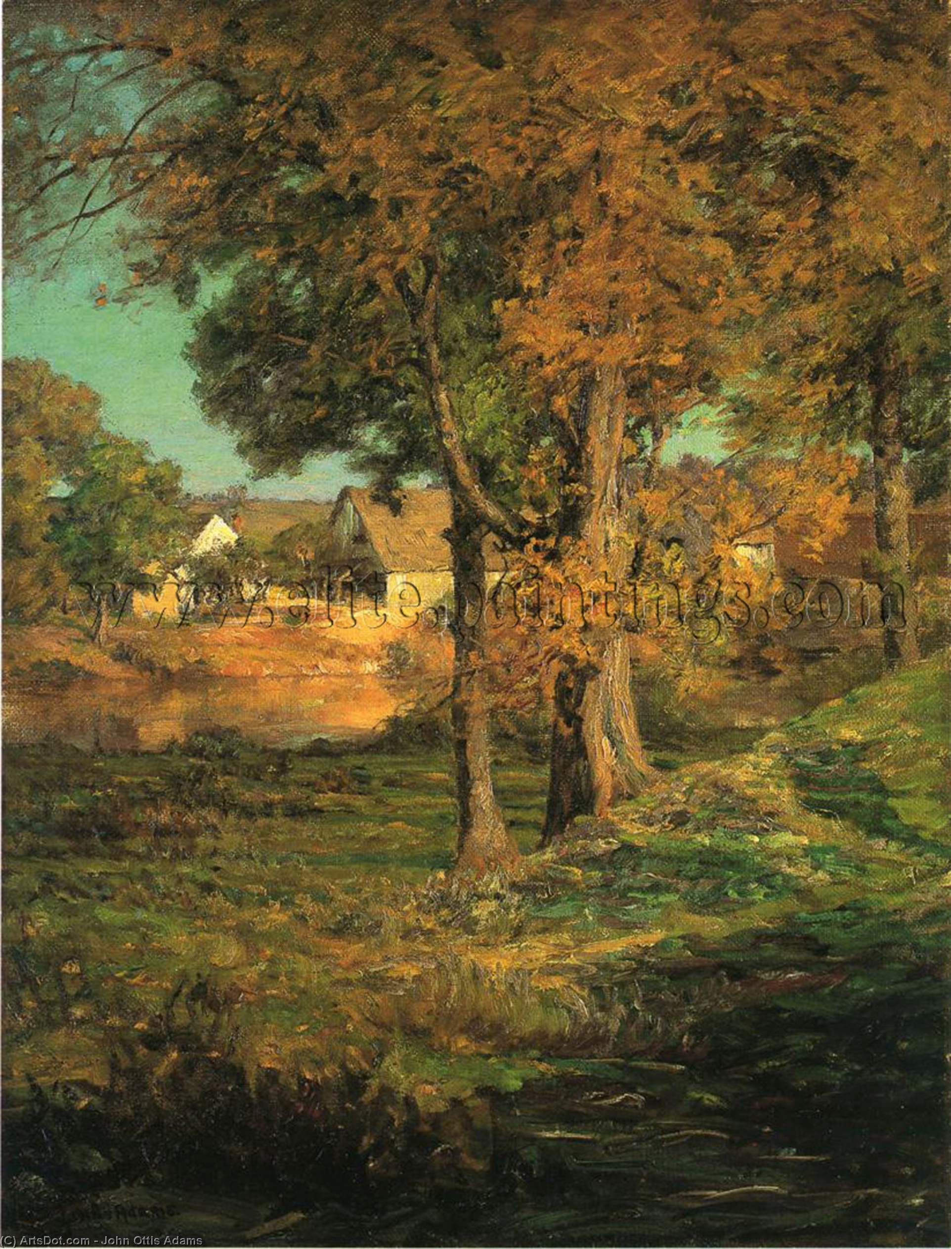 Wikioo.org - The Encyclopedia of Fine Arts - Painting, Artwork by John Ottis Adams - Thornberry's Pasture Brooklyn, Indiana