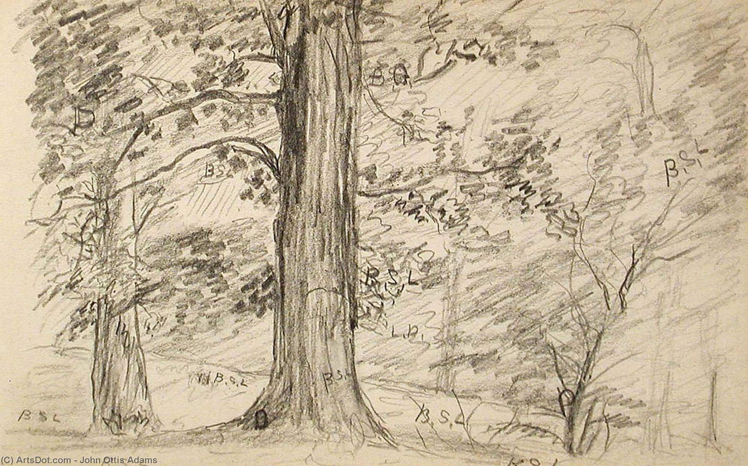 WikiOO.org - אנציקלופדיה לאמנויות יפות - ציור, יצירות אמנות John Ottis Adams - Trees 2