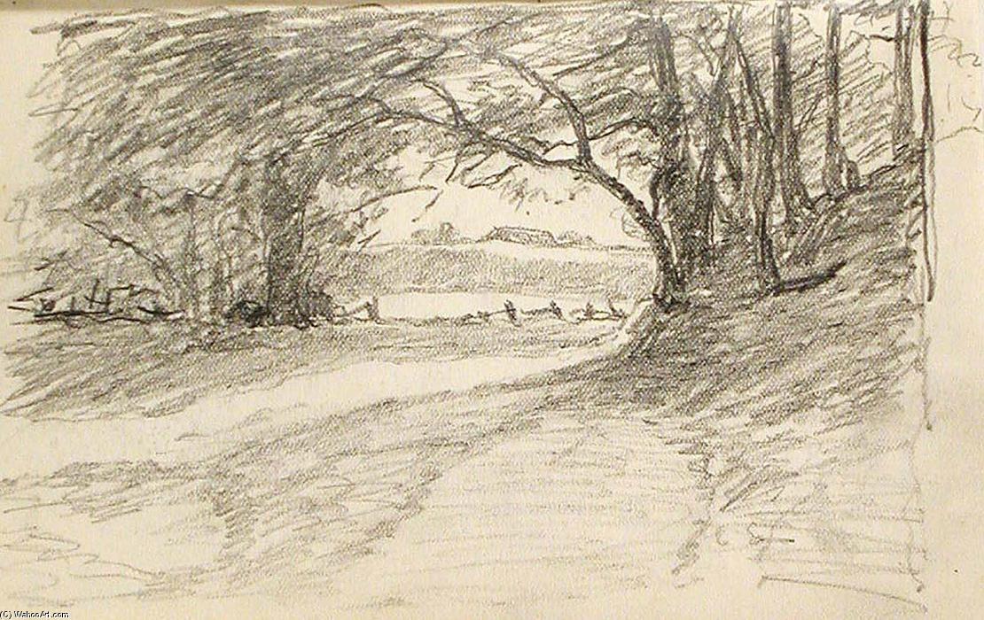 WikiOO.org - Encyclopedia of Fine Arts - Målning, konstverk John Ottis Adams - View Between Trees