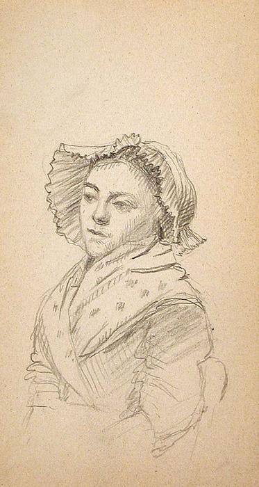WikiOO.org - Encyclopedia of Fine Arts - Maalaus, taideteos John Ottis Adams - Woman in Bonnet 1