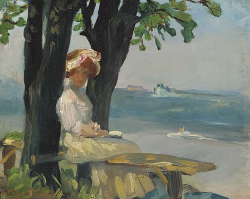 Wikioo.org - The Encyclopedia of Fine Arts - Painting, Artwork by John Sloan - Bench on the Palisades
