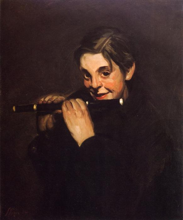 Wikioo.org - The Encyclopedia of Fine Arts - Painting, Artwork by John Sloan - Boy with Piccolo