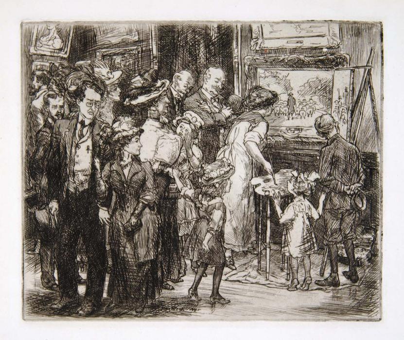 Wikioo.org - The Encyclopedia of Fine Arts - Painting, Artwork by John Sloan - Copyist at the Metropolitan Museum (An Amateur Artist)