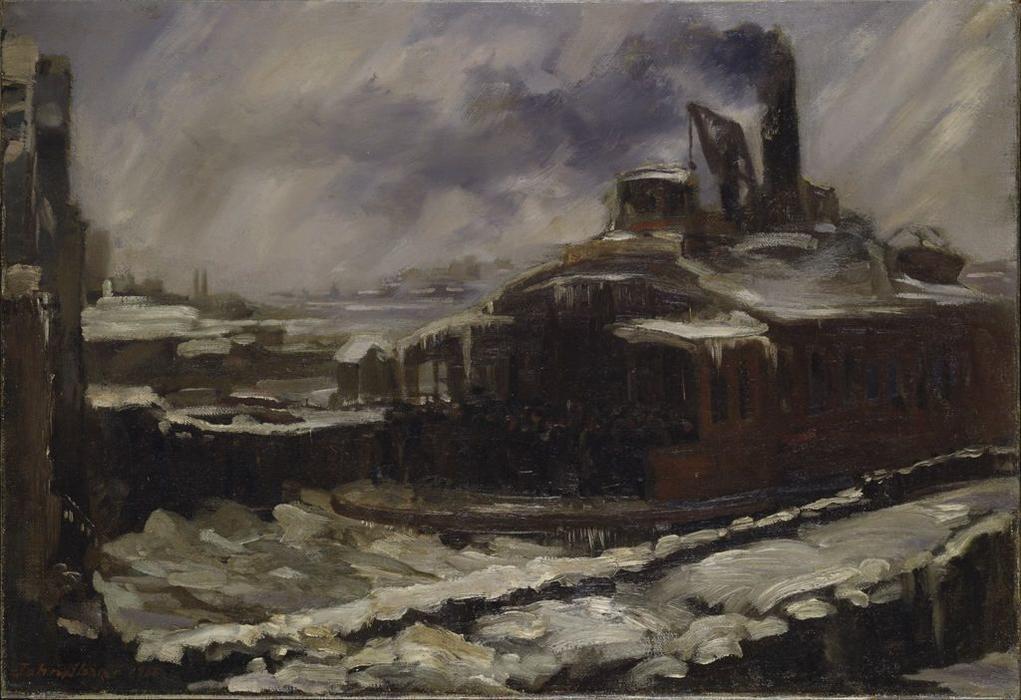 WikiOO.org - Enciclopedia of Fine Arts - Pictura, lucrări de artă John Sloan - Ferry Slip, Winter