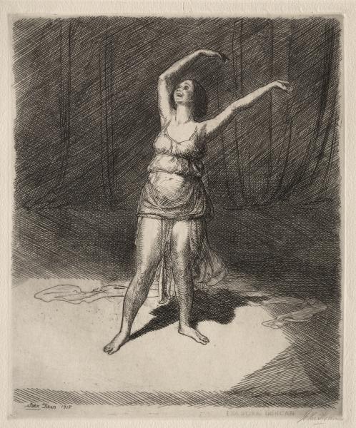 WikiOO.org - Encyclopedia of Fine Arts - Maľba, Artwork John Sloan - Isadora Duncan