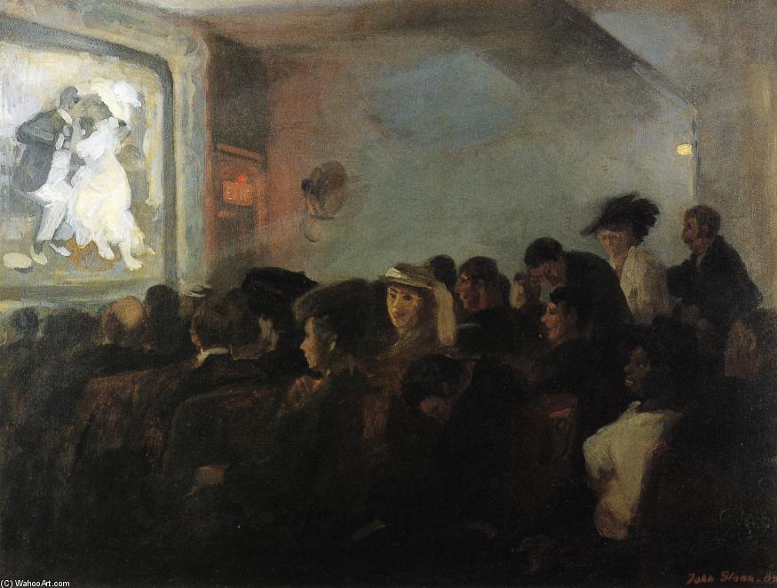 Wikioo.org - The Encyclopedia of Fine Arts - Painting, Artwork by John Sloan - Movies, Five Cents