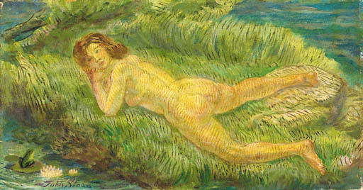 Wikioo.org – La Enciclopedia de las Bellas Artes - Pintura, Obras de arte de John Sloan - desnudo y rana