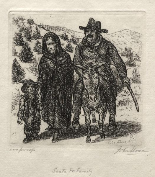 Wikioo.org - สารานุกรมวิจิตรศิลป์ - จิตรกรรม John Sloan - Santa Fe Family