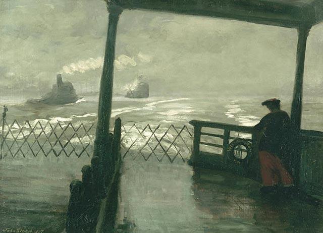 Wikioo.org - สารานุกรมวิจิตรศิลป์ - จิตรกรรม John Sloan - The Wake of the Ferry II