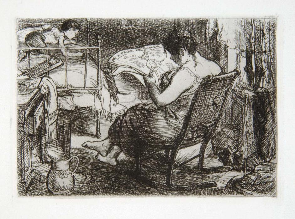 Wikioo.org - The Encyclopedia of Fine Arts - Painting, Artwork by John Sloan - The Women's Page, from the series New York City Life