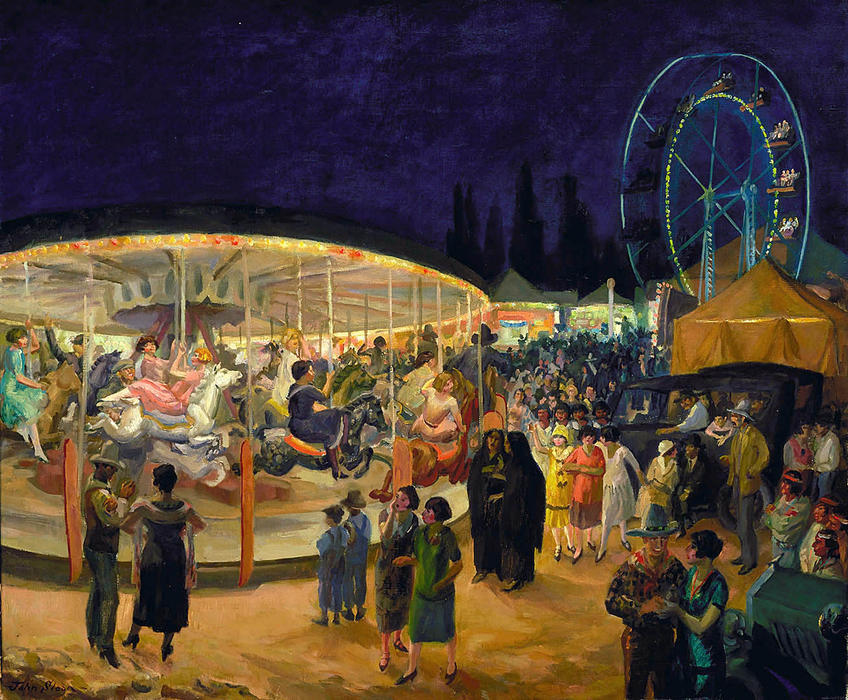 Wikioo.org – La Enciclopedia de las Bellas Artes - Pintura, Obras de arte de John Sloan - Viajando Carnaval, Santa Fe