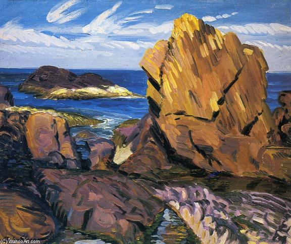 WikiOO.org – 美術百科全書 - 繪畫，作品 John Sloan - 黄色的岩石，格洛斯特