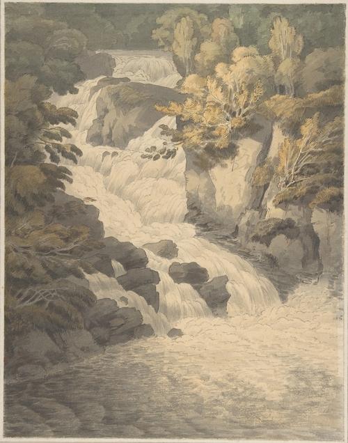 WikiOO.org - אנציקלופדיה לאמנויות יפות - ציור, יצירות אמנות John White Abbott - Cascade of the Aray at Inveraray (Scotland)