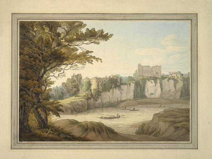 Wikioo.org - The Encyclopedia of Fine Arts - Painting, Artwork by John White Abbott - Chepstow Castle on the Wye, Monmouthshire