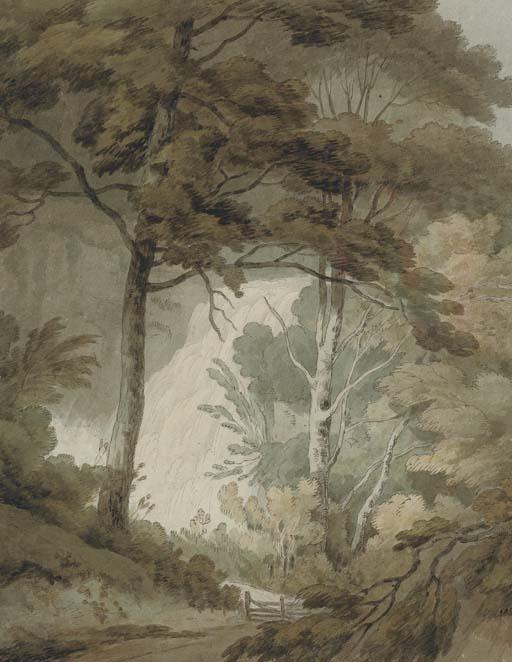 WikiOO.org - Encyclopedia of Fine Arts - Maalaus, taideteos John White Abbott - The lower part of Corra Lynn, one of the Falls of the Clyde, Lanarkshire