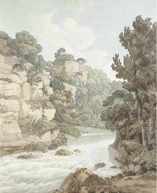 Wikioo.org - The Encyclopedia of Fine Arts - Painting, Artwork by John White Abbott - The river near Hawthornden, Devon