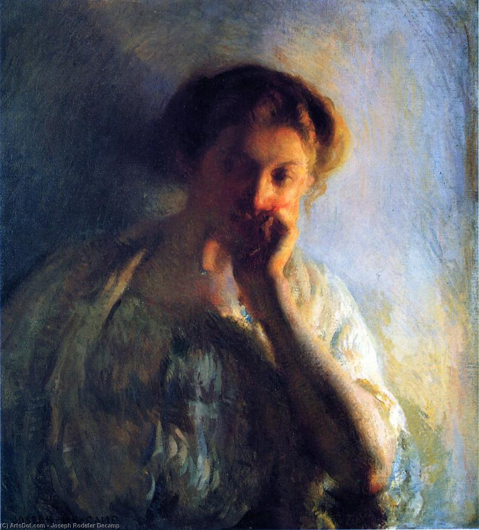 WikiOO.org - Encyclopedia of Fine Arts - Maľba, Artwork Joseph Rodefer Decamp - La Penserosa