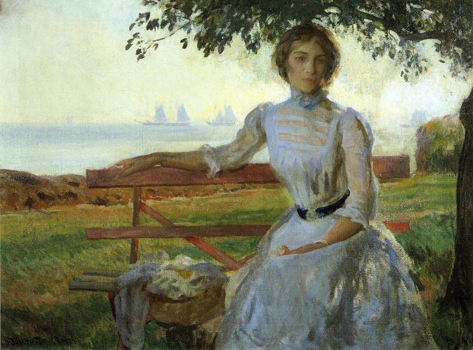 Wikioo.org - The Encyclopedia of Fine Arts - Painting, Artwork by Joseph Rodefer Decamp - Mrs. Ernest Major